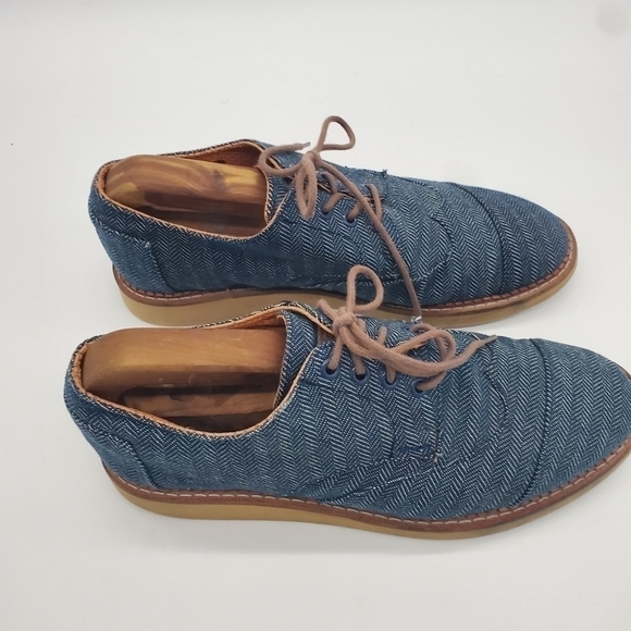 Toms Denim Wingtip Oxfords Men’s Size 8.5M Shoes - Picture 7 of 15